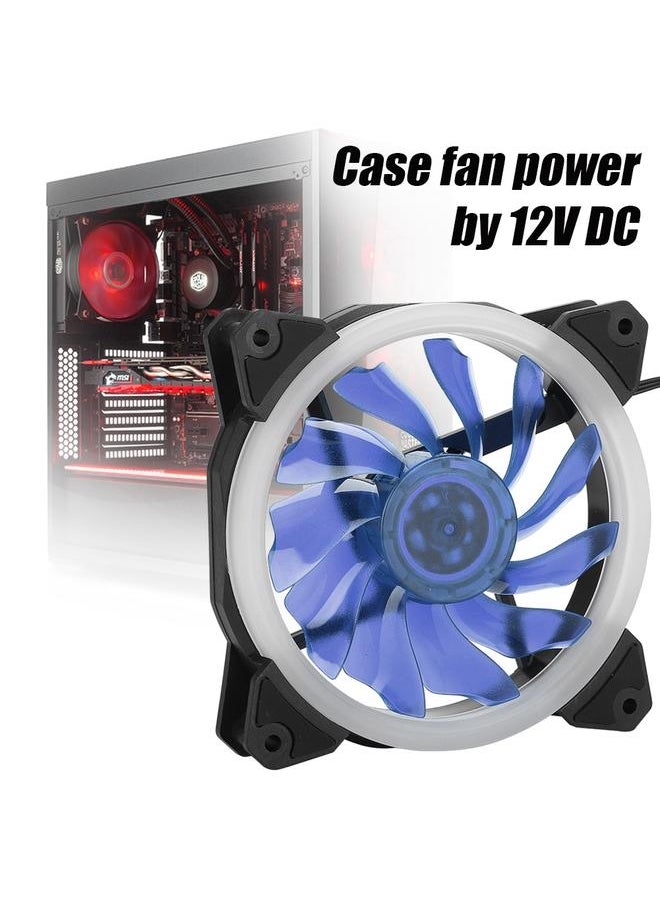 Thoraya FAN-RS21 12V DC 120mm LED Case Fan Large 4PIN & Small 3PIN Interface Cooling Fan (Blue)  - Image 5