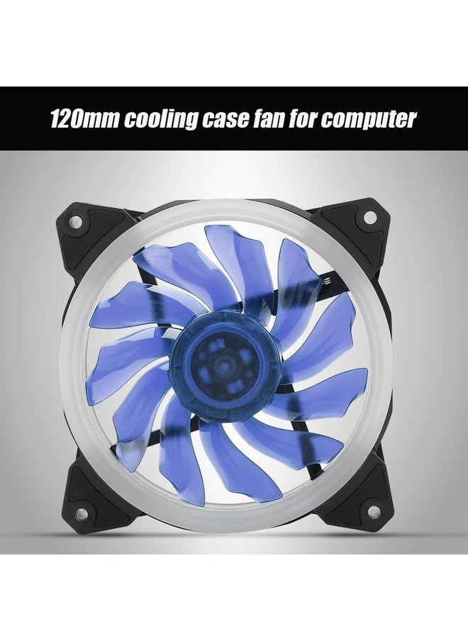 Thoraya FAN-RS21 12V DC 120mm LED Case Fan Large 4PIN & Small 3PIN Interface Cooling Fan (Blue)  - Image 4
