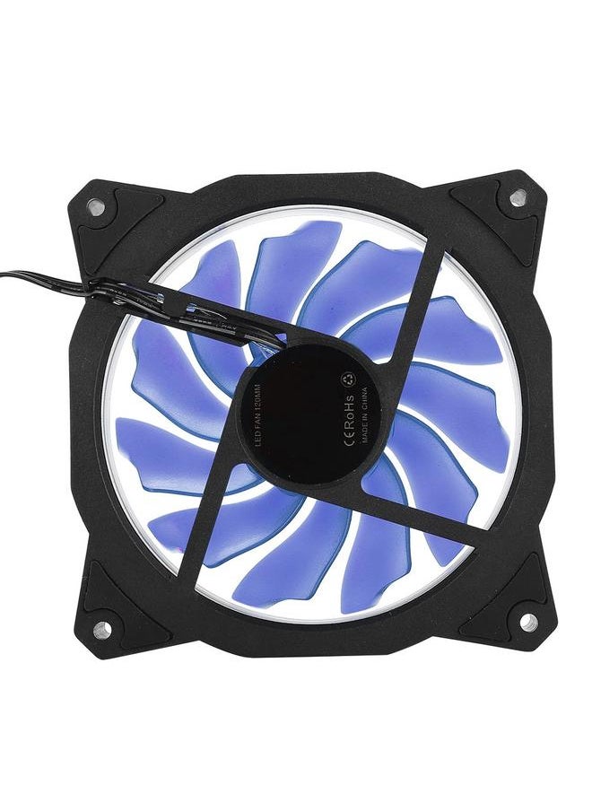FAN-RS21 12V DC 120mm LED Case Fan Large 4PIN & Small 3PIN Interface Cooling Fan (Blue)