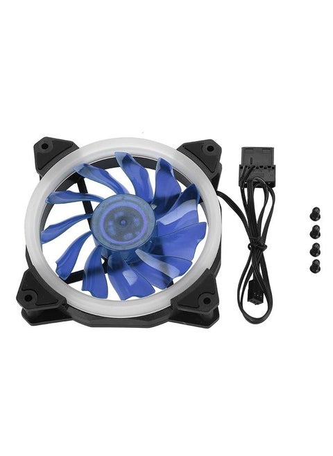 FAN-RS21 12V DC 120mm LED Case Fan Large 4PIN & Small 3PIN Interface Cooling Fan (Blue)