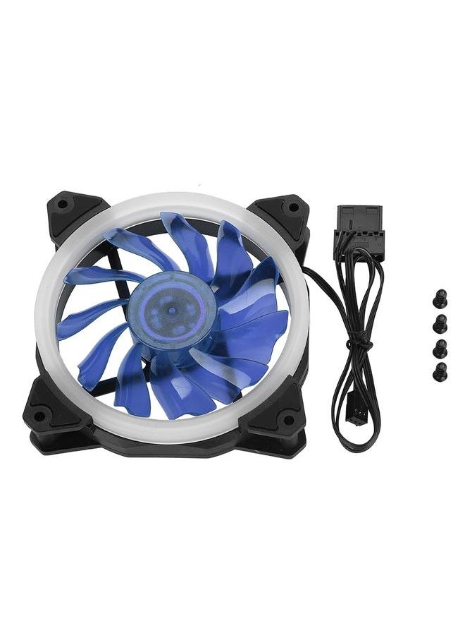 Thoraya FAN-RS21 12V DC 120mm LED Case Fan Large 4PIN & Small 3PIN Interface Cooling Fan (Blue)  - Image 1