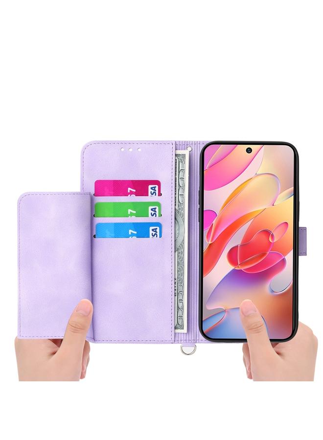 S-TOP Case For Samsung Galaxy A26 5G Skin Feel Flowers Embossed Wallet Leather Phone Case - Image 3