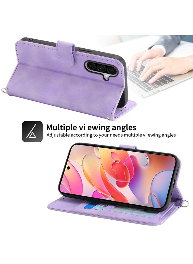 S-TOP Case For Samsung Galaxy A26 5G Skin Feel Flowers Embossed Wallet Leather Phone Case - Image 4
