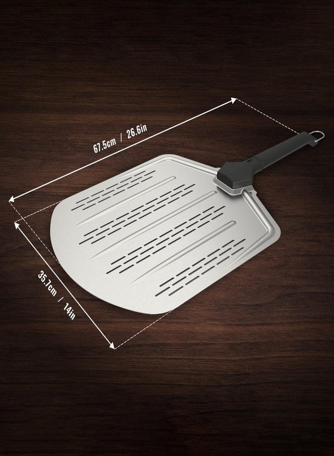 Witt 14"/36CM Perforated Pizza Peel - Ultra Thin Aluminum Peel for Retrieving Pizzas from The Pizza Oven with Ease - Image 3