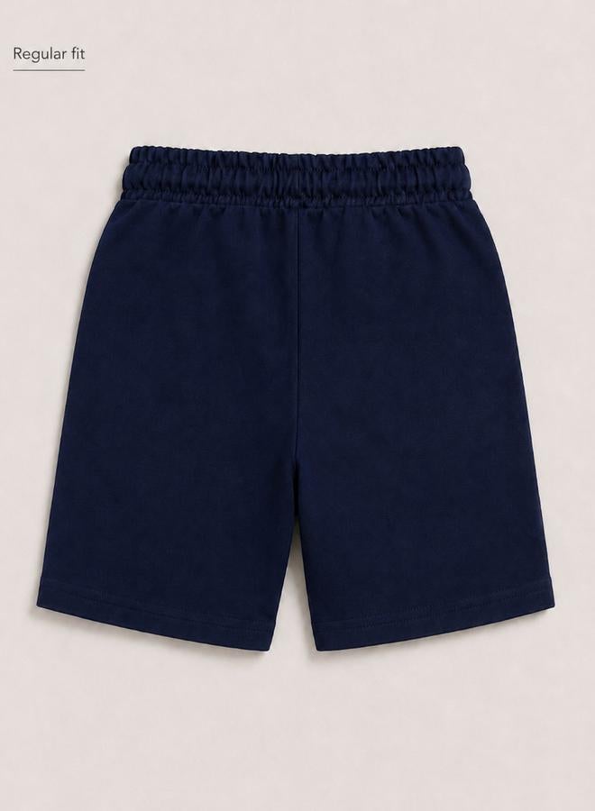 victor and jane Boys Navy Blue Cotton Knitted Shorts - Image 3