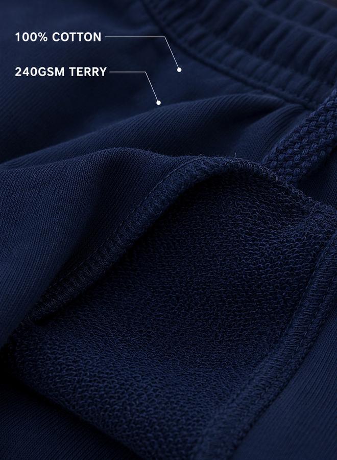 victor and jane Boys Navy Blue Cotton Knitted Shorts - Image 4