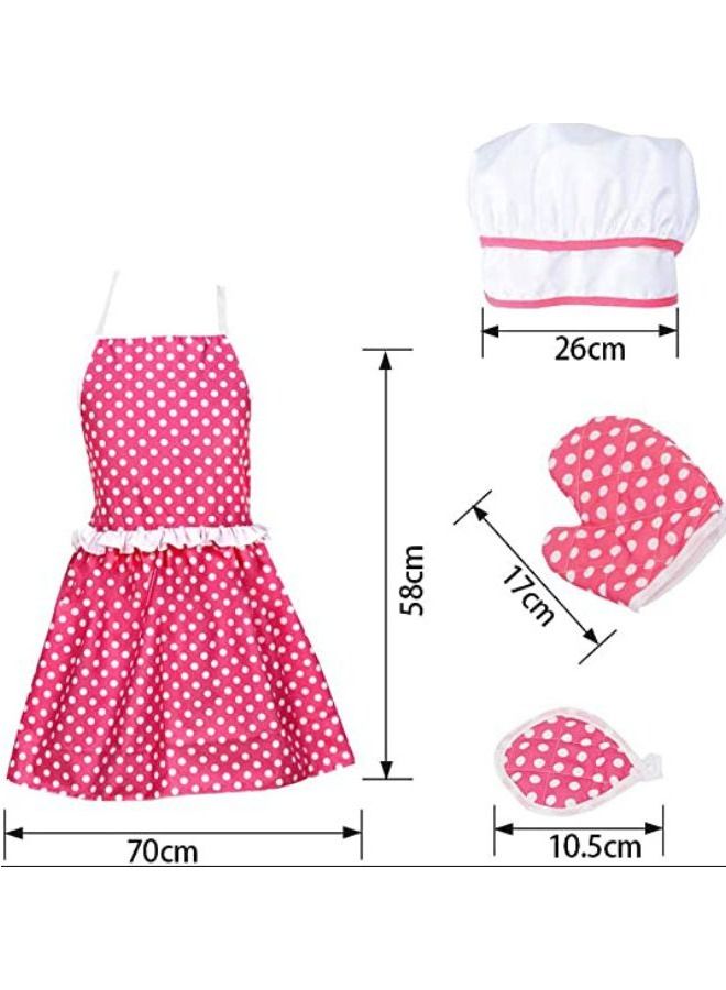 B&K Kids Chef Role Play Costume Set 22 PCS, Toddler Cooking and Baking Set with Apron, Chef Hat, Recipe Cards, Cooking Mitt, Utensils Toy for Boys and Girls (Pink). - Image 2