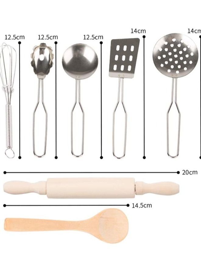 B&K Kids Chef Role Play Costume Set 22 PCS, Toddler Cooking and Baking Set with Apron, Chef Hat, Recipe Cards, Cooking Mitt, Utensils Toy for Boys and Girls (Pink). - Image 4