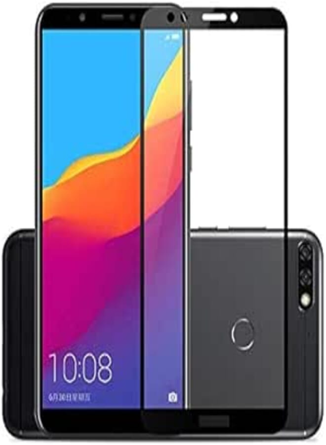OR HUAWEI Y6 Prime 2018 Full Tempered Glass Screen Protector. Black 5D