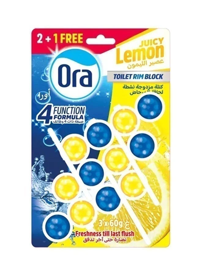 Ora Juicy Lemon Toilet Rim Block, 3 Pcs, China