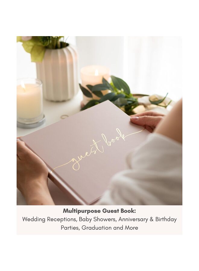 Wedding Guest Book - Elegant Guest Book Weddings Reception, Polaroid Guest Book for Wedding and Special Events - 100 Lined Pages for Wedding Sign in and Photos(PINK) - Image 4