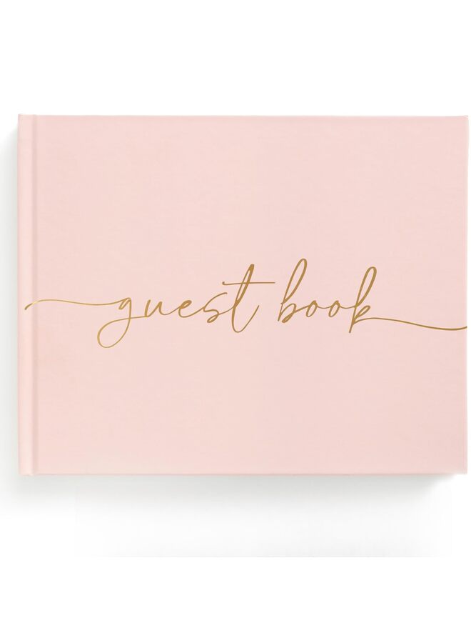 Wedding Guest Book - Elegant Guest Book Weddings Reception, Polaroid Guest Book for Wedding and Special Events - 100 Lined Pages for Wedding Sign in and Photos(PINK) - Image 1