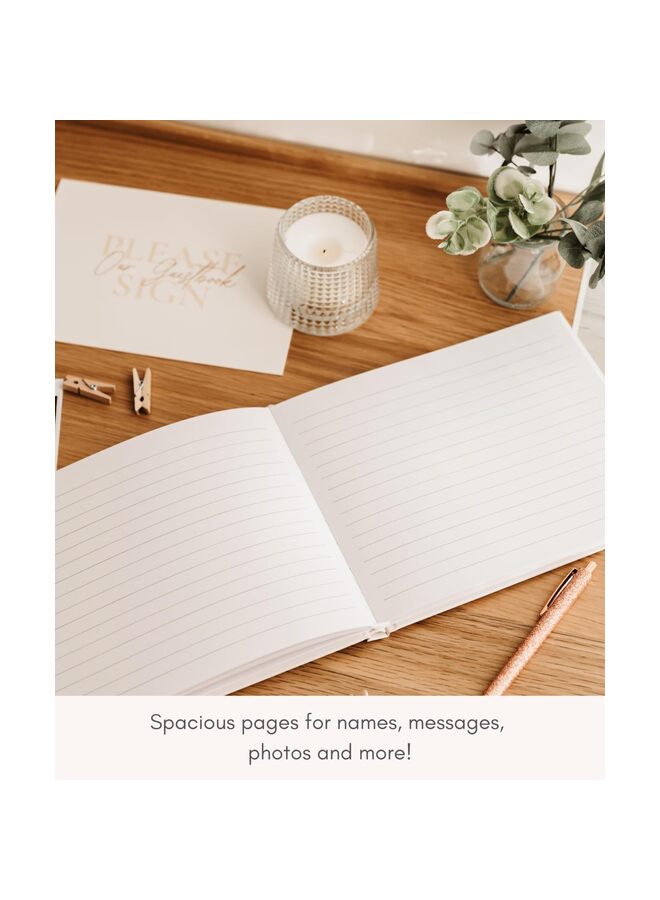 Wedding Guest Book - Elegant Guest Book Weddings Reception, Polaroid Guest Book for Wedding and Special Events - 100 Lined Pages for Wedding Sign in and Photos(PINK) - Image 5