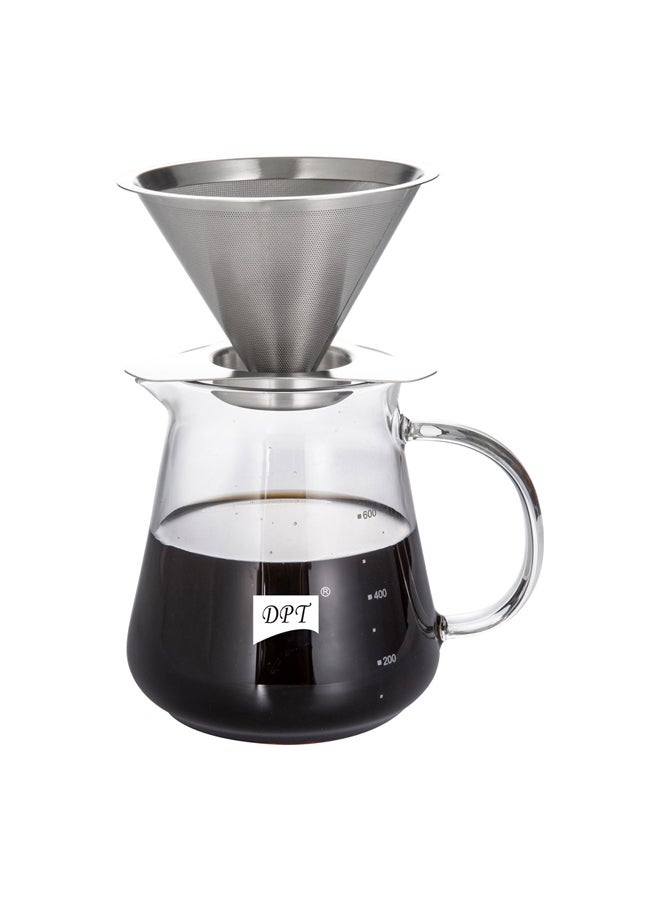 DPT Specialized Pot for Preparing coffee, Coffee pot, Transparent , capacity 600 ml - Image 1
