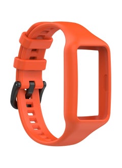 Generic Silicone Watch Strap for Honor Band 6  Degree Protective Silicone Watch Strap with Metal Buckle for Honor Band 6 (Orange)  - Image 2