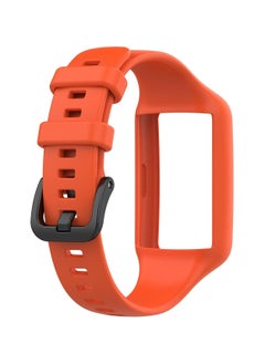 Generic Silicone Watch Strap for Honor Band 6  Degree Protective Silicone Watch Strap with Metal Buckle for Honor Band 6 (Orange)  - Image 3
