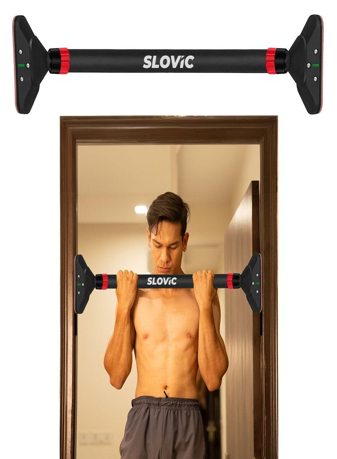Slovic Pull up Bar for Home Kids [250 KG] | No Screw Pull Up Bar Wall Mounted with Anti-Skid Grip | Pull-ups Bar for Workout | Gym Equipment for Home Workout (Length 72-110 CM) - Image 1