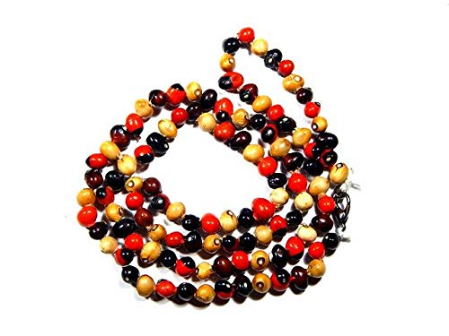 SoilMade Red, White and Black Gunja Mala, Round Shape, Wood Made, Size Aprox 108 Beads and 40g, Pack of 1 Gunja Mala in Box - Image 2