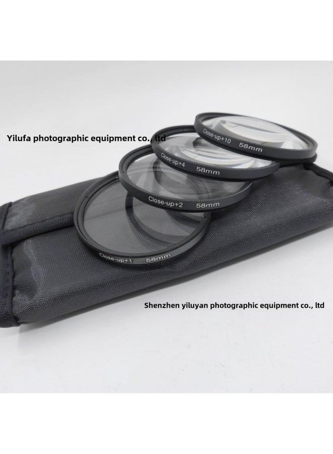 Close-up Lens Set 1+2+4+10 Four Macro Lenses To Send 4 Filter Bags 52mm Complete Specifications-Color:52MM - Image 2