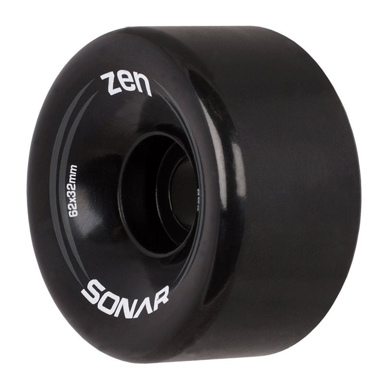 Riedell Zen Wheels - Quad Roller Skate Wheels - 4 Pack of 32mm x 62mm 85A Wheels | Black - Image 1