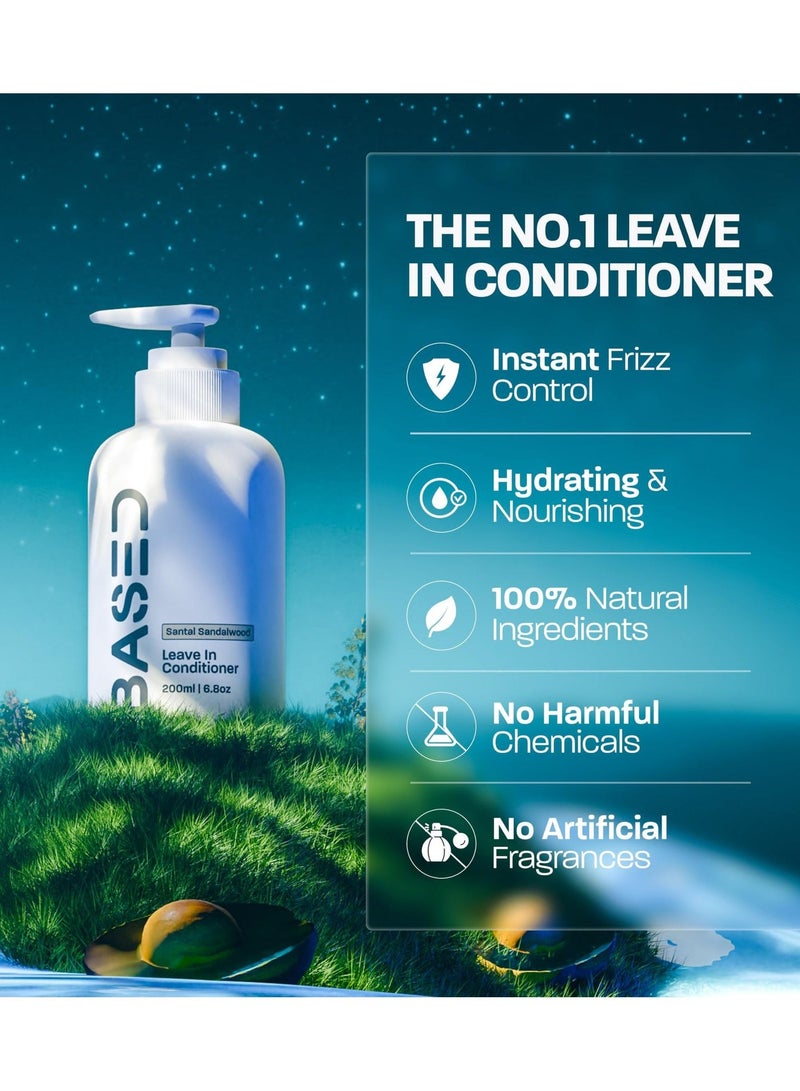 Based Leave-In Conditioner, Instant Frizz Control, Hydrates & Nourishes Hair, Premium Leave-In Conditioner for Men, Healthy Frizz-Free Hair in Minutes 200mlï¼Whiteï¼ - Image 2
