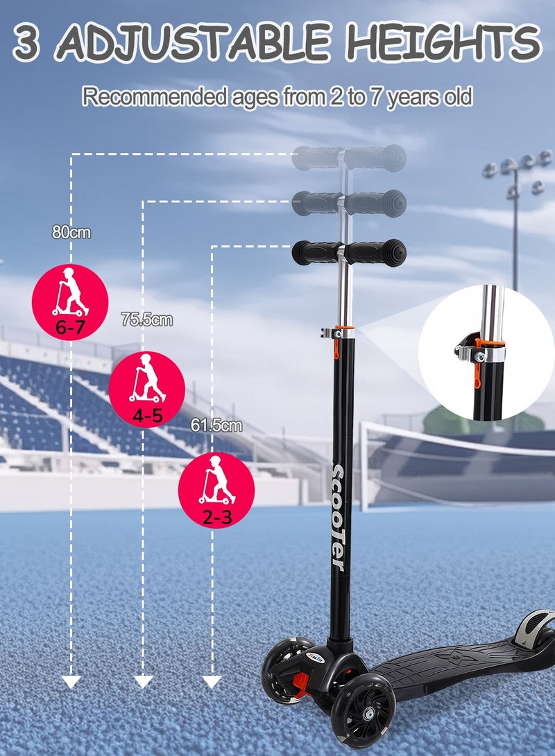 MaBaby Kids Kick Scooter, with Flashing Light Wheels and 3 Height Adjustable Handle, 3-Wheel Kids Scooter for 7+ Years Teens Boys and Girls - Image 4