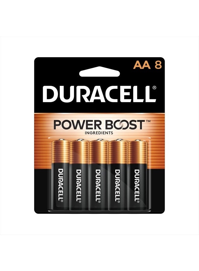 Procter & Gamble Duracell Coppertop AA Batteries with Power Boost Ingredients, 8 Count Pack Double A Battery with Long-lasting Power, Alkaline AA Battery for Household and Office Devices - Image 1