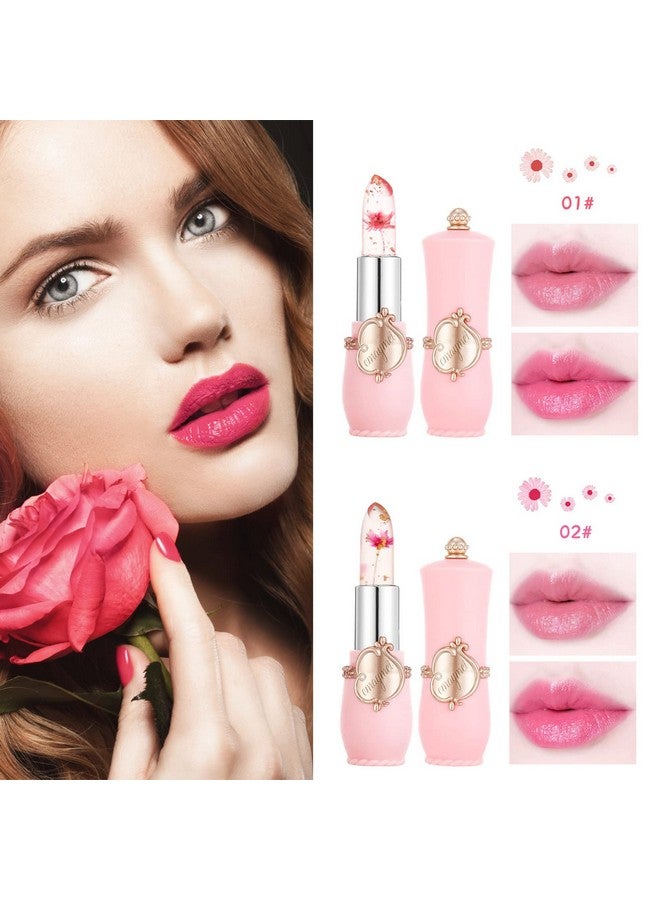LZYLLS 2 Pack Crystal Jelly Flower Lipstickmagic Temperature Color Change Lip Gloss Lip Stick Ph Clear Magic Lipstick Long Lasting Nutritious Moisturizing Lip Balm（Set A） - Image 3