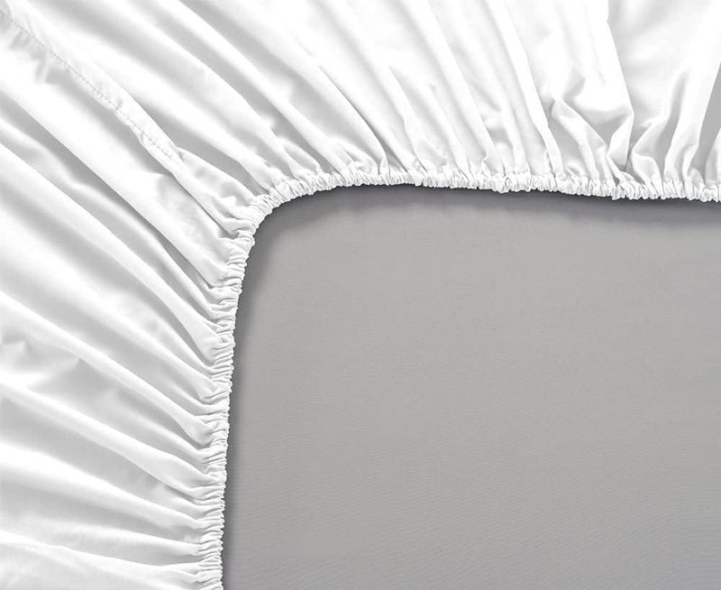 Edenwald Elastic Bed Sheet Fitted Style for King Bed Cotton Blend Plain Fitted Bedsheet with Pillow Cover Pattern Elastic Bedsheet King Size 78 x 72 Inches_with 10 Inch DropColor_Ivory - Image 5