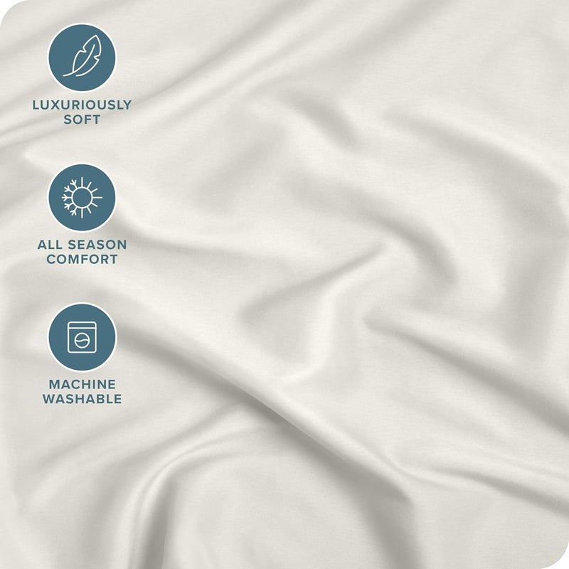 Edenwald Elastic Bed Sheet Fitted Style for King Bed Cotton Blend Plain Fitted Bedsheet with Pillow Cover Pattern Elastic Bedsheet King Size 78 x 72 Inches_with 10 Inch DropColor_Ivory - Image 4