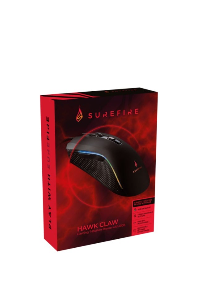 SureFire Hawk Claw Gaming 7-Button Mouse with RGB
