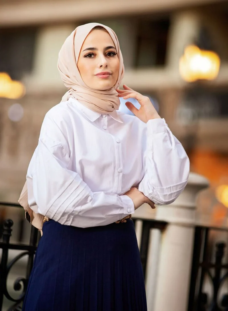 Refka by modanisa Pleat Detail Button Down Tunic