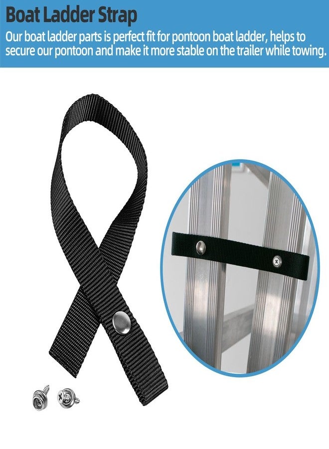 Sconva Pontoon Ladder Strap, Pontoon Boat Accessories with Stainless Steel Snap and Screw Stud Extra Heavy Duty 4500 LB Breaking Strength Boat Ladder Pull Up Strap (18" L x 1" W) - Image 3