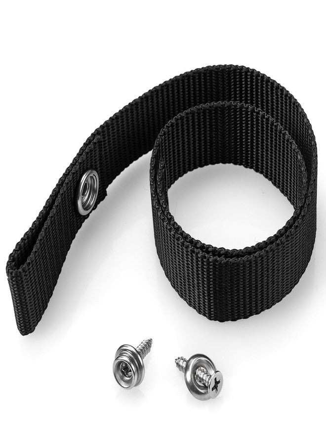 Sconva Pontoon Ladder Strap, Pontoon Boat Accessories with Stainless Steel Snap and Screw Stud Extra Heavy Duty 4500 LB Breaking Strength Boat Ladder Pull Up Strap (18" L x 1" W) - Image 1