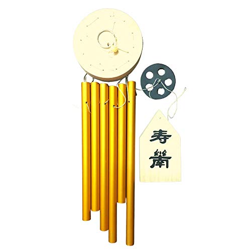 GJ Feng Shui Wind Chimes for Home & Balcony | 6 Rod Golden Wind Chime for Positive Energy & Vastu | Wind Chimes for Living Room, Bedroom & Door | Home Decor Hanging with Pleasant Sound - Image 1