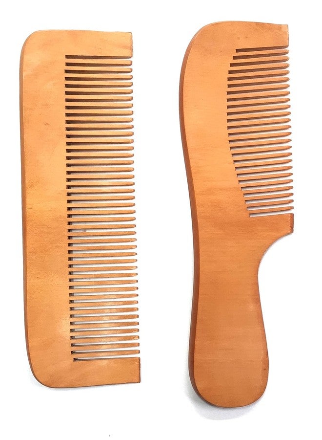 مابل مشط شعر خشبي مصنوع يدويًا من خشب القيقب، مستورد | لنمو الشعر، ومنع تساقطه، ومكافحة القشرة | لتمليس الشعر، والتحكم في تجعده | مشط للرجال والنساء (عبوة من قطعتين) - Image 1