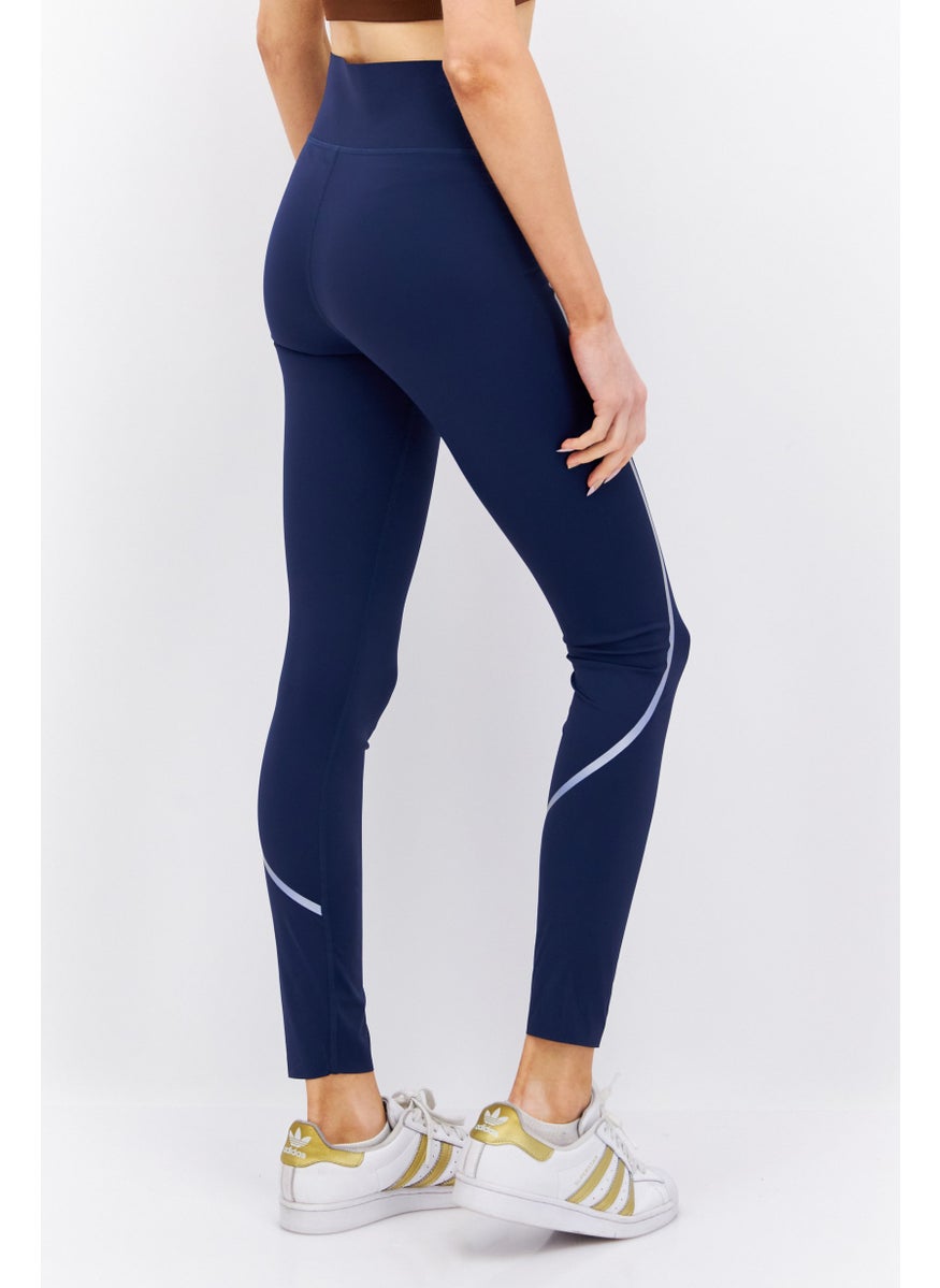 Etam Women Stripe Leggings, Navy  - Image 4