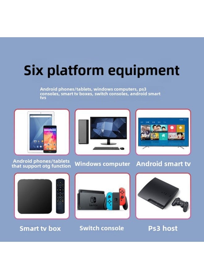 Wireless Arcade Rocker Computer Mobile Phone Tablet Fighting Three And Rocker Boxing Emperor 97 Home Game Console-Product Color:Wireless Joystick Aaron Blue With Light - Image 3