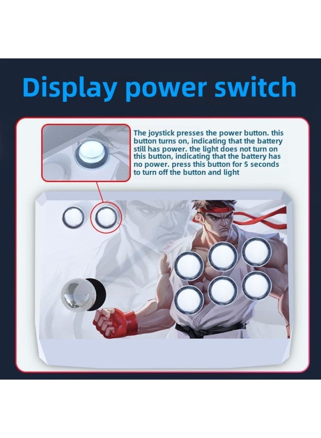 Wireless Arcade Rocker Computer Mobile Phone Tablet Fighting Three And Rocker Boxing Emperor 97 Home Game Console-Product Color:Wireless Joystick Aaron Blue With Light - Image 5