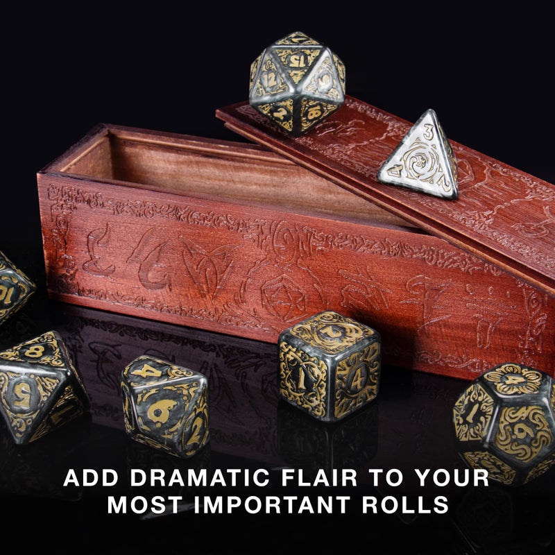 Wiz Dice Titan Dice - Polyhedral Large Dice Set for Tabletop RPG Adventure Games with a Wooden Dice Box - DND Jumbo Dice Set, Suitable for Dungeons and Dragons Dungeon Master - Image 5