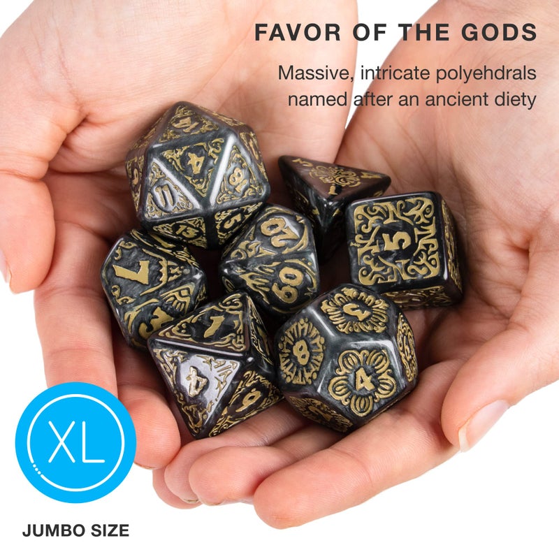 Wiz Dice Titan Dice - Polyhedral Large Dice Set for Tabletop RPG Adventure Games with a Wooden Dice Box - DND Jumbo Dice Set, Suitable for Dungeons and Dragons Dungeon Master - Image 2