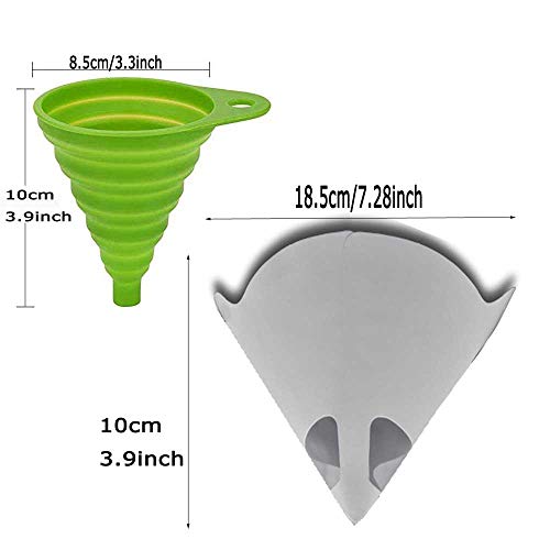 ANDES 200PCS Paper Paint Strainers with 100 m Filter Tips and 1 PCS Stretch Silicone Funnel, Cone Shaped Nylon Mesh Funnel W/Hooks - Image 2