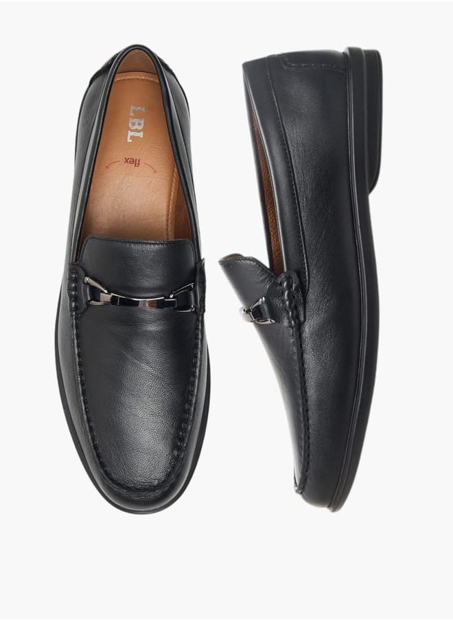 LBL by Shoexpress - Men's Solid Slip-On Loafers with Metal Accent - Image 1