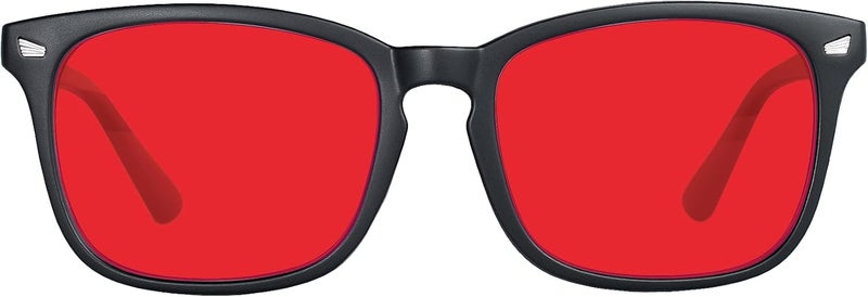 MAXJULI 99.9% Blue Light Blocking,Computer Reading/Gaming/TV/Phones Glasses for Women Men(Red) 6001 - Image 1