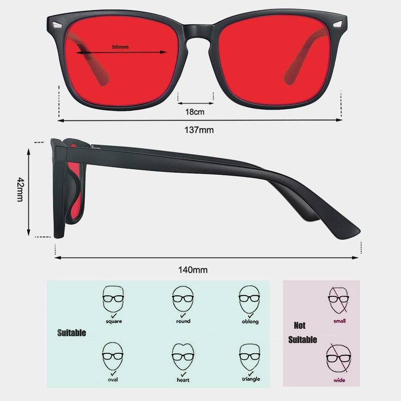 MAXJULI 99.9% Blue Light Blocking,Computer Reading/Gaming/TV/Phones Glasses for Women Men(Red) 6001 - Image 3