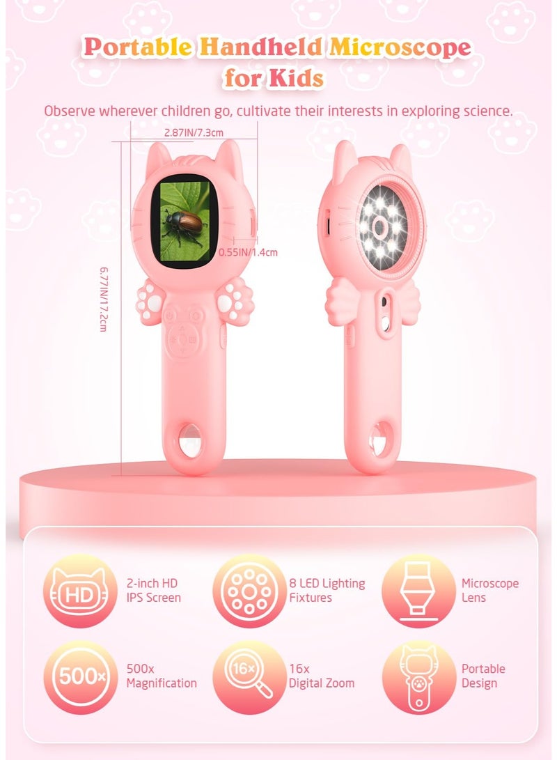 Generic 2-in-1 Microscope Camera for Kids, Mini Handheld Microscope Supporting Multiple Viewing Angles, Outdoor Educational Science Adventure Toys, Birthday Gifts for 3-10 Years Old Girls, - Image 2