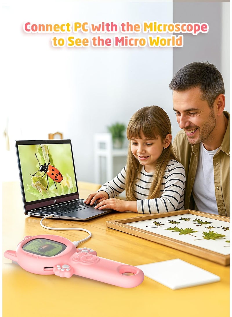 Generic 2-in-1 Microscope Camera for Kids, Mini Handheld Microscope Supporting Multiple Viewing Angles, Outdoor Educational Science Adventure Toys, Birthday Gifts for 3-10 Years Old Girls, - Image 3