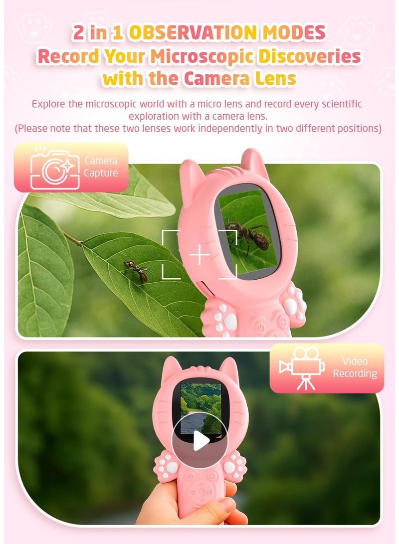Generic 2-in-1 Microscope Camera for Kids, Mini Handheld Microscope Supporting Multiple Viewing Angles, Outdoor Educational Science Adventure Toys, Birthday Gifts for 3-10 Years Old Girls, - Image 5