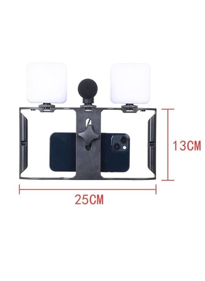 Ay Blogging Smartphone Video Rig LED Ring Light Tripod Mount Phone Holder Mic  - Image 3