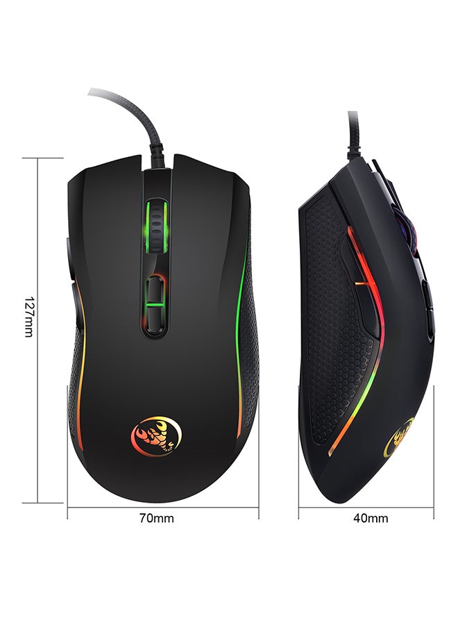 A869 Wired Gaming Optical Mouse Black - Image 3